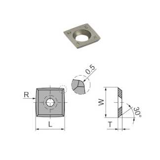 Нож поворотный CTK SC  15.0x15.0x2.5 R150 R05 CTOPP10 CERATIZIT