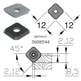 Нож поворотный T04MG-CR 12.0x12.0x1.5 (d=4.0) HWM 35° квадратный с фаской