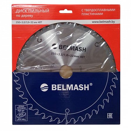 Диск пильный BELMASH 250х3,2/1,8х32; 40Т