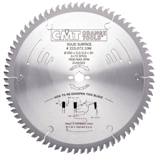 Диск пильный 250x30x3,2/2,5 0° MTCG Z=72