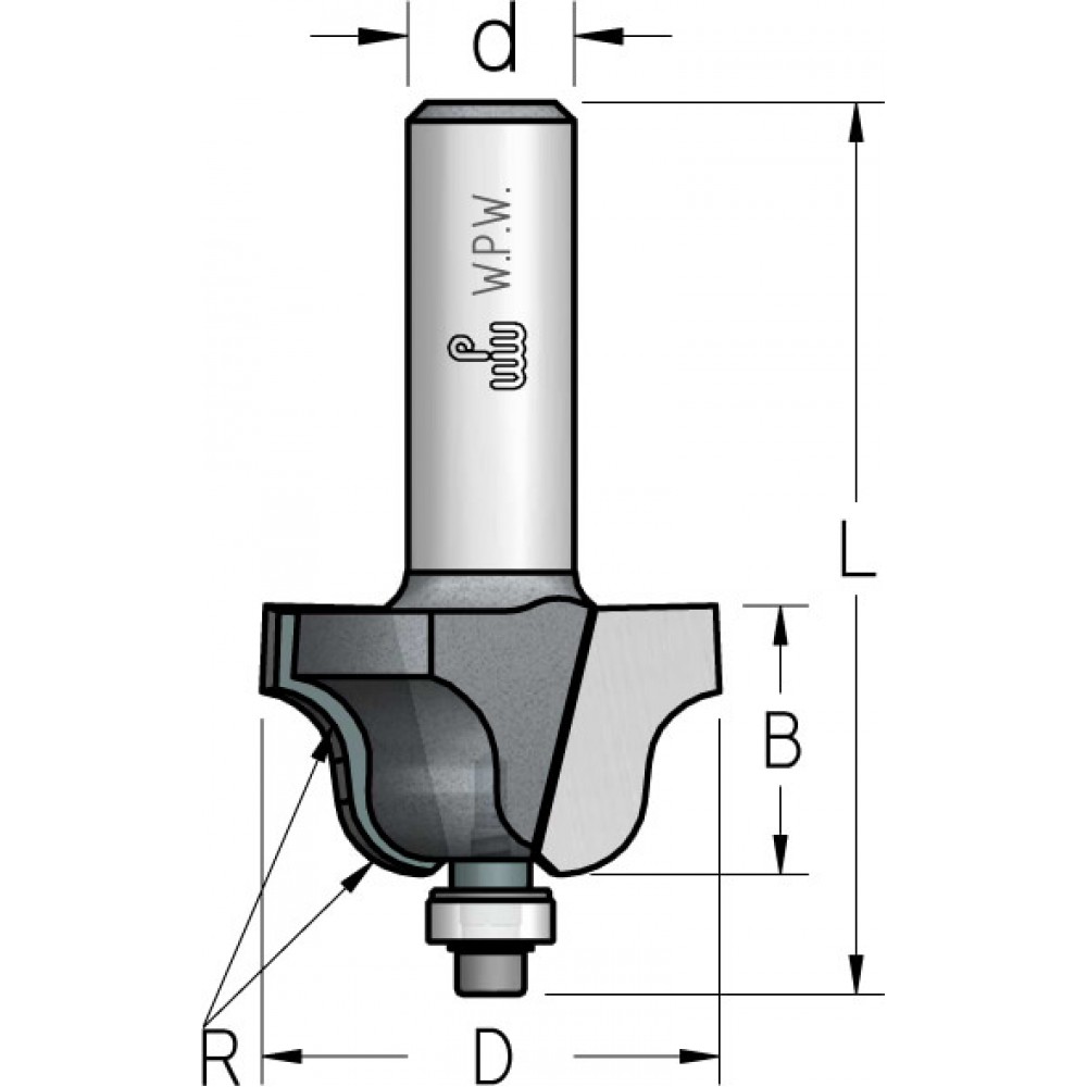 Фреза WP HRD0605 римский профиль со ступенькой D35 B19 подшипник хвостовик 8