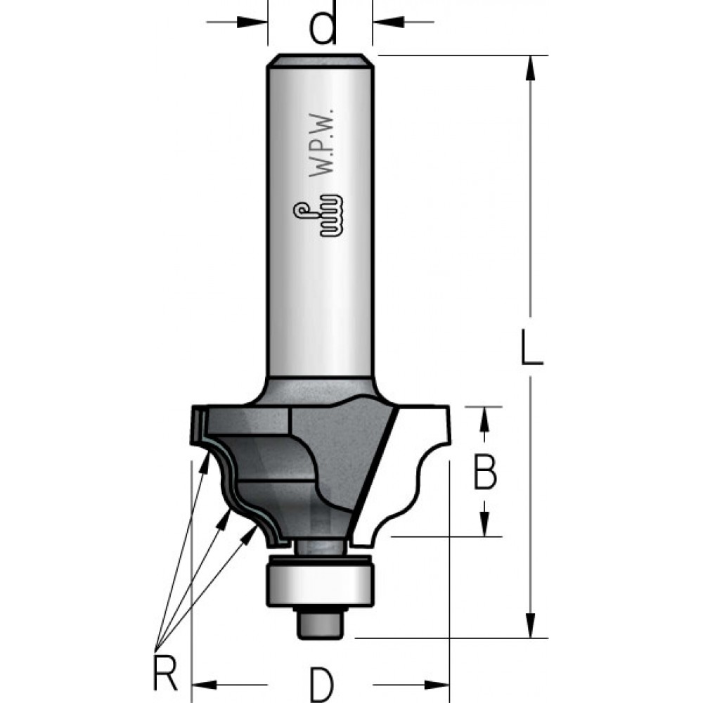 Фреза WP HRJ0305 волна радиус 3 D25 B13 подшипник хвостовик 8