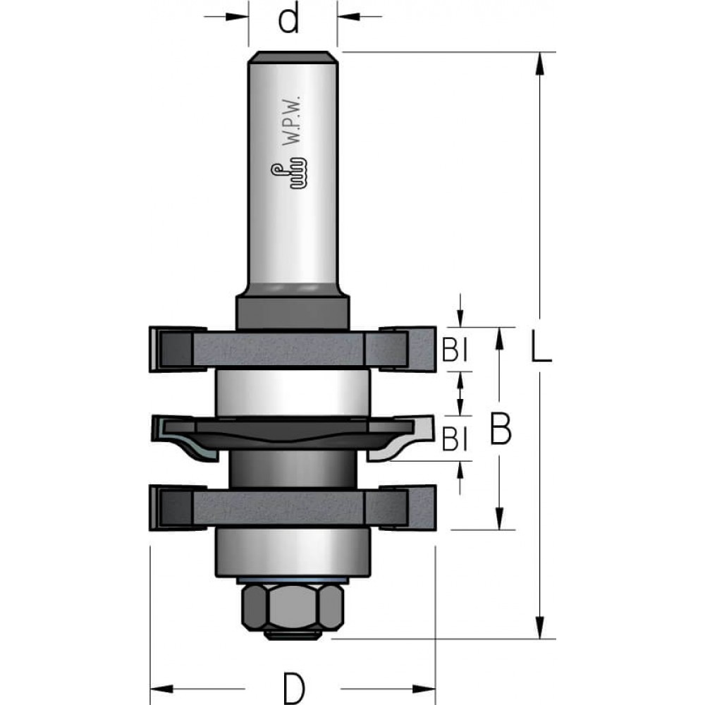 Фреза WPW RGD2002 мебельный фасад без настройки римский D41 B22 подшипник хвостовик 12