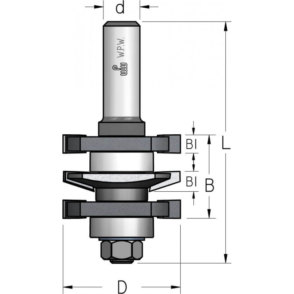 Фреза WPW RGD5005 мебельный фасад без настройки прямой D41 B22 подшипник хвостовик 8