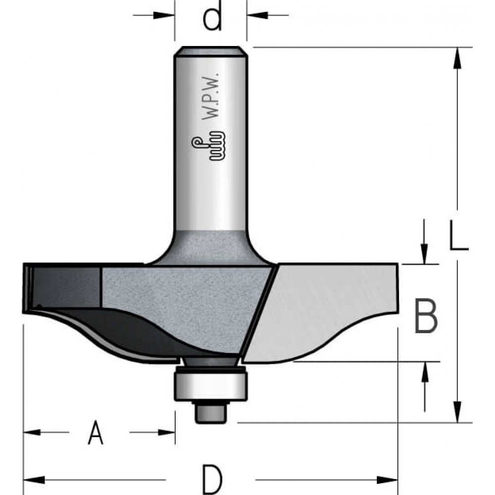 Фреза WPW RK18002 филенка 36,5мм волна D85,7 B16 подшипник хвостовик 12