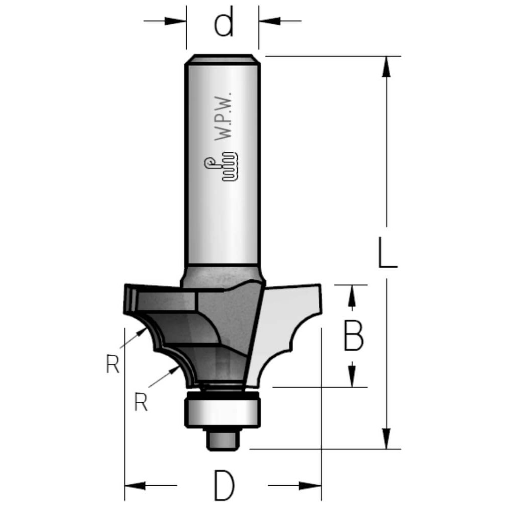 Фреза WPW RL06002 профиль розетка R5,5 D35 B17 подшипник хвостовик 12,