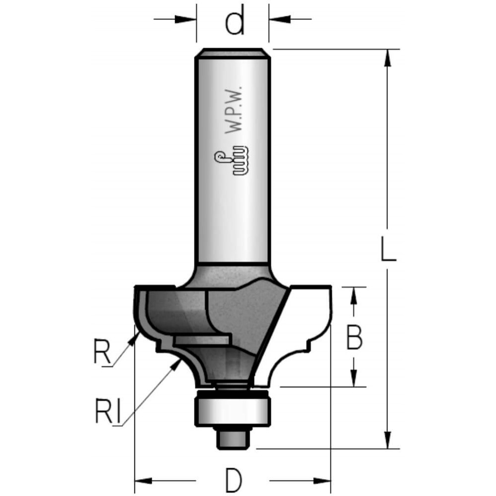 Фреза WPW RM06002 профиль классика R5 D35 B17 с подшипником хвостовик 12