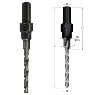 Сверло конфирмат SP 10,6x93,7 Z=1 S=9 RH