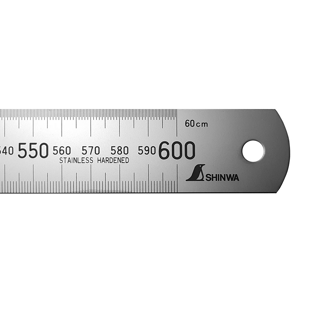 Линейка  Shinwa дюймовая,  600мм/24" (шкала - в мм и дюймах)